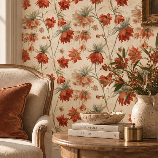 Painterly Fritillaria Botanical Wallpaper