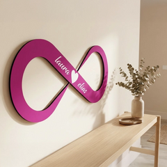 Infinity Love Personalized Wooden Name Wall Decor – Custom Kids Room Sign