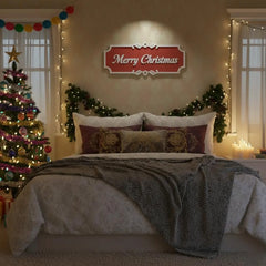 Merry Christmas Wooden Wall Sign – Festive Holiday Decor