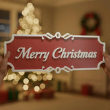 Merry Christmas Wooden Wall Sign – Festive Holiday Decor