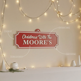Classic Ornate Custom Family Christmas Wooden Name Sign – Holiday Wall Decor
