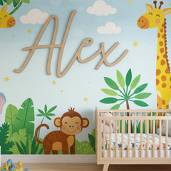 Custom Wooden Name Sign for Nursery and Kids Room – Personalized Wall Decor