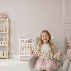 Custom Wooden Name Sign for Nursery and Kids Room – Personalized Wall Decor