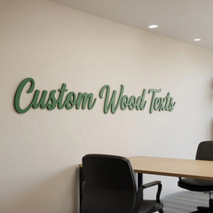 Custom Wooden Text Wall Sign for Office & Business