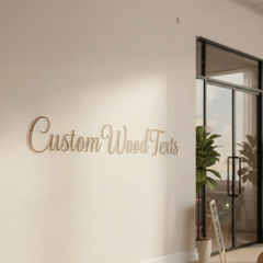 Custom Wooden Text Wall Sign for Office & Business