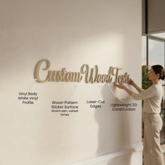 Custom Wooden Text Wall Sign for Office & Business
