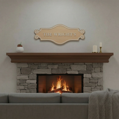 Classic Ornate Personalized Rustic Family Name Wooden Wall Sign – Custom Home Decor