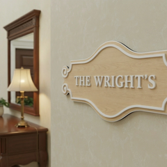 Classic Ornate Personalized Rustic Family Name Wooden Wall Sign – Custom Home Decor