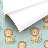 Cute Lion Safari Theme Wallpaper – Peel-and-Stick Kids Room Nursery Design