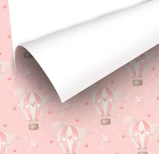 Dreamy Air Balloons in the Sky Wallpaper – Nursery Peel-and-Stick Kids Room Design