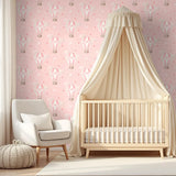 Dreamy Air Balloons in the Sky Wallpaper – Nursery Peel-and-Stick Kids Room Design