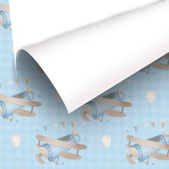 Vintage Airplane Soft Pastel Wallpaper – Kids Room Peel-and-Stick Design