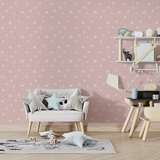 Soft Pink Star Nursery Wall Mural – Girls Room Peel-and-Stick Large Design