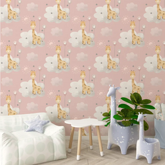 Cute Giraffe Nursery Wall Mural – Safari Peel-and-Stick Kids Room Design
