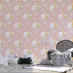 Cute Giraffe Nursery Wall Mural – Safari Peel-and-Stick Kids Room Design