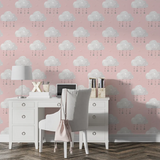Pink Cloud Nursery Wallpaper for Girls Room – Soft Peel-and-Stick Design