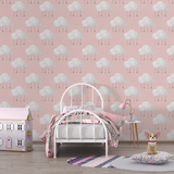 Pink Cloud Nursery Wallpaper for Girls Room – Soft Peel-and-Stick Design