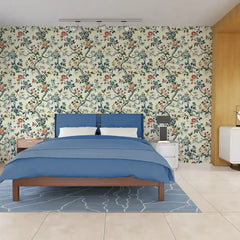 Chinoiserie Floral Wallpaper – Elegant Peel-and-Stick Bedroom Living Room Design
