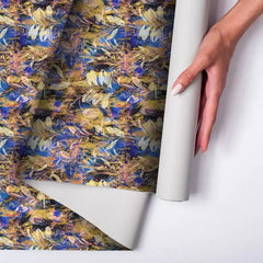 Golden Indigo – Abstract Botanical Wallpaper