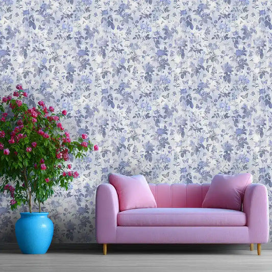 Lavender Whisper – Vintage Floral Wallpaper