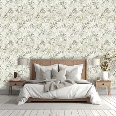 Whispering Branches – Botanical Bird & Leaf Wallpaper