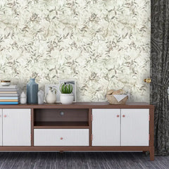 Whispering Branches – Botanical Bird & Leaf Wallpaper