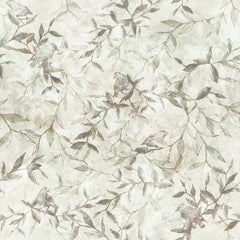 Whispering Branches – Botanical Bird & Leaf Wallpaper