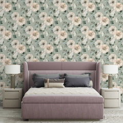 Soft Green Floral Wallpaper