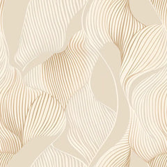 Modern Neutral Botanical Wallpaper – Minimal Peel-and-Stick Bedroom Office Design