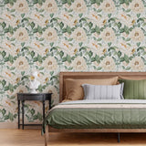 Elegant Peony Botanical Wallpaper – Peel-and-Stick Bedroom Living Room Design