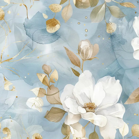 Blue Magnolia – Elegant Floral Wallpaper