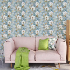 Blue Magnolia – Elegant Floral Wallpaper