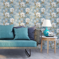 Blue Magnolia – Elegant Floral Wallpaper