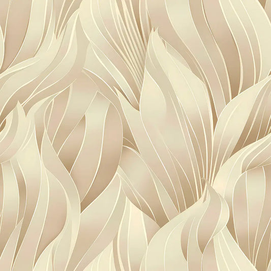 Neutral Beige Organic Leaf Minimal Modern Wallpaper
