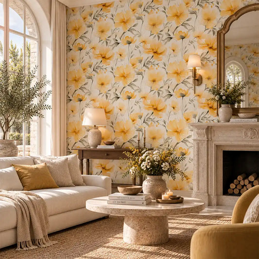 Sunny Bloom – Watercolor Floral Wallpaper