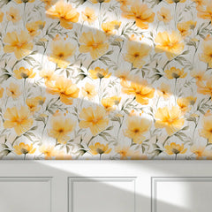 Sunny Bloom – Watercolor Floral Wallpaper