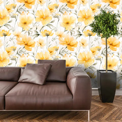 Sunny Bloom – Watercolor Floral Wallpaper