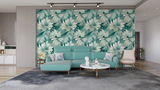 Mint Breeze – Abstract Floral Wallpaper