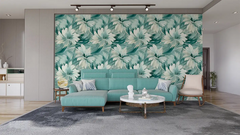 Mint Breeze – Abstract Floral Wallpaper