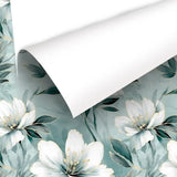 Aqua Blossom – Elegant Floral Wallpaper