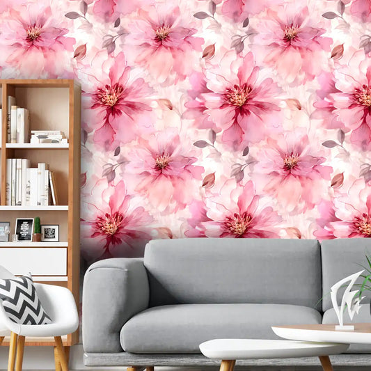 Blush Bloom – Watercolor Floral Wallpaper