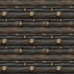 Dark Rustic Wood Log Wallpaper – Cabin Style Peel-and-Stick Bedroom Living Room