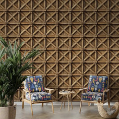 Natural Bamboo Weave Wallpaper – Rustic Asian Geometric Peel-and-Stick Design