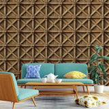 Natural Bamboo Weave Wallpaper – Rustic Asian Geometric Peel-and-Stick Design