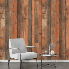 Rustic Reclaimed Wood Plank Wallpaper – Farmhouse Vintage Peel-and-Stick Design
