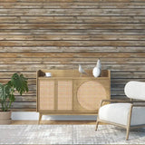 Light Natural Wood Plank Wallpaper – Scandinavian Rustic Peel-and-Stick Design