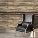 Light Natural Wood Plank Wallpaper – Scandinavian Rustic Peel-and-Stick Design