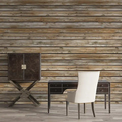 Light Natural Wood Plank Wallpaper – Scandinavian Rustic Peel-and-Stick Design