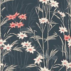 Japanese Bamboo Blossom Wallpaper – Elegant Peel-and-Stick Bedroom Office Design