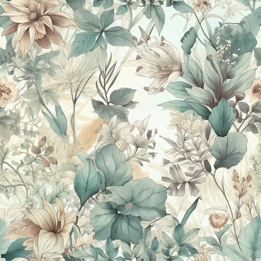 Soft Botanical – Mint Wallpaper